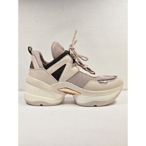 Michael Kors Women's Olympia Trainer Sneakers Fawn And Gold 7.5W